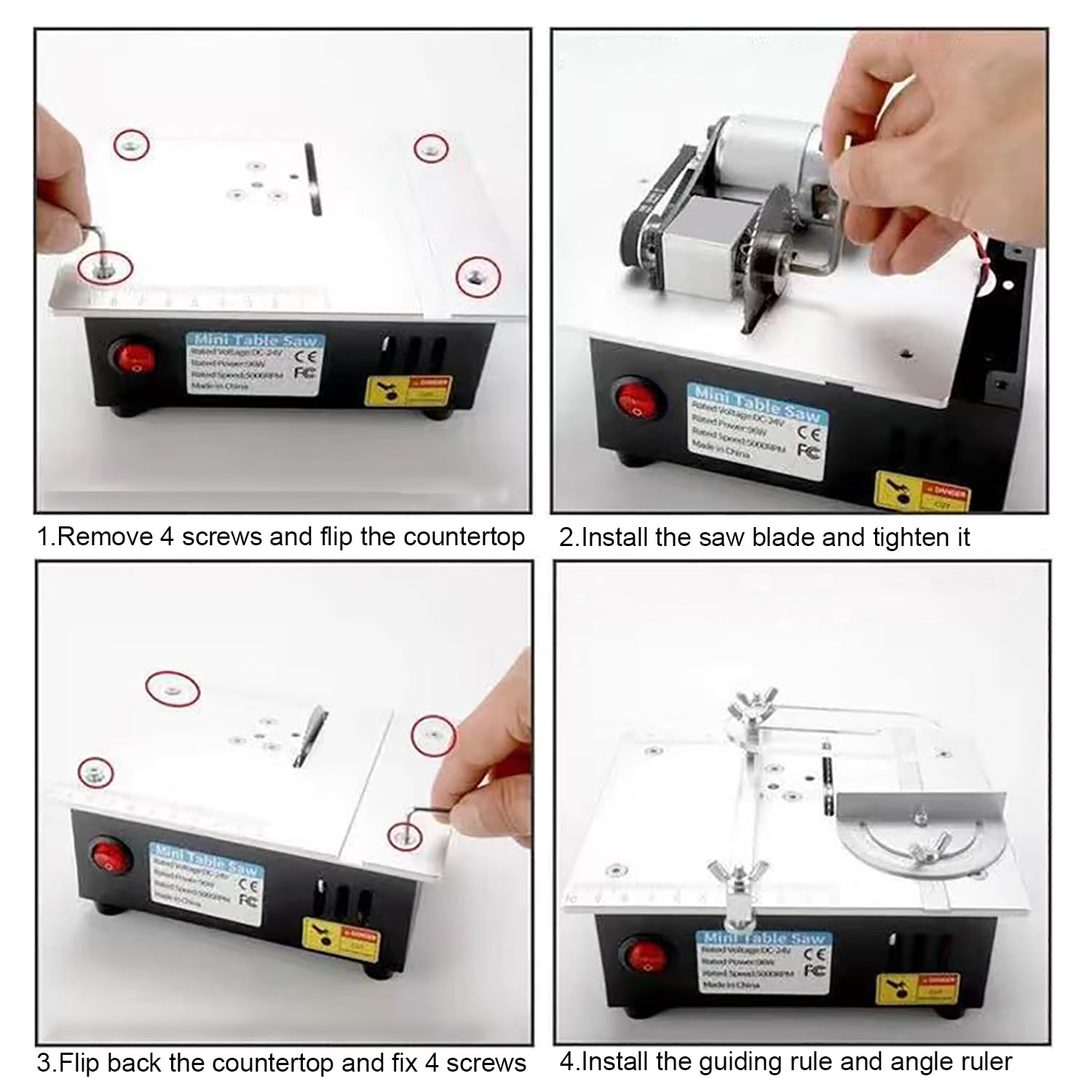 Mini Scie Circulaire de Table Électrique de Précision Réglable 7 Vitesses, Lame 0.1-15mm