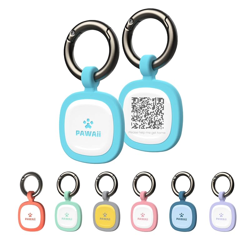 Plaquinha de Identificação para Cães com QR Code em Silicone Pawaii, 1 unidade Sky Blue