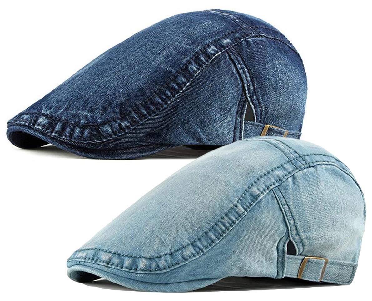 2 Pack Men's Cotton Flat Cap Ivy Gatsby Newsboy Hat