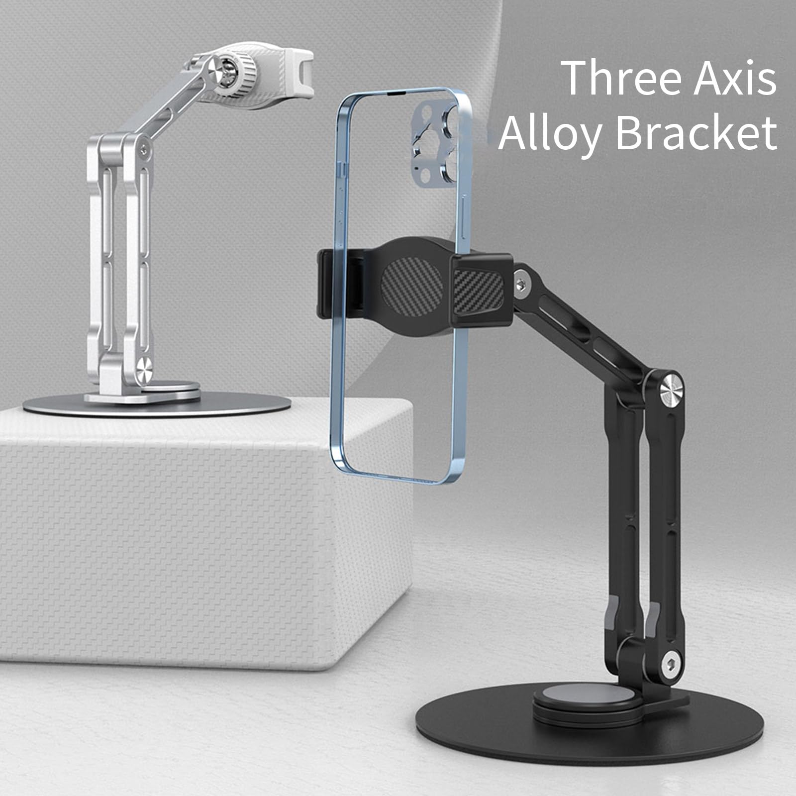 Soporte de teléfono ajustable clip para teléfono móvil soporte de teléfono plegable de aleación de aluminio clip giratorio de 360 grados para escritorio de viaje