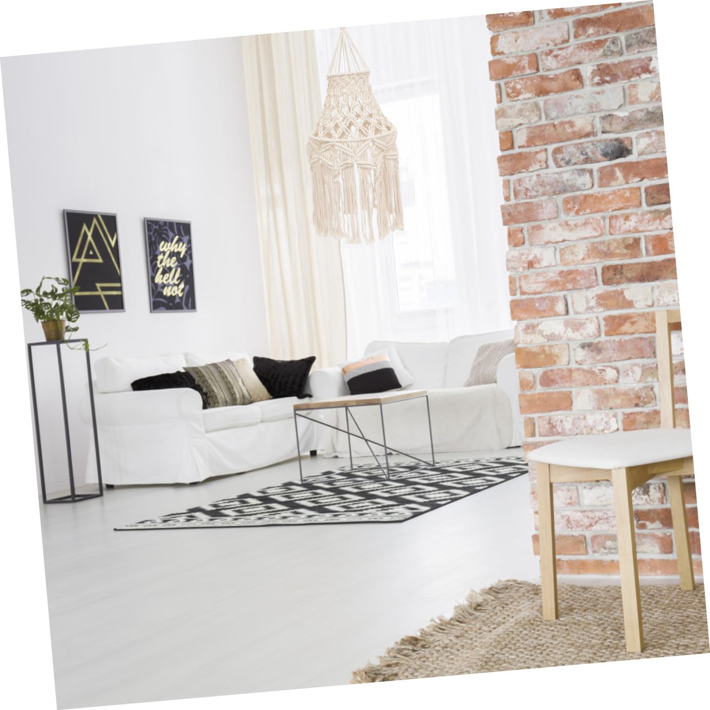 Cabilock Abat-jour Suspendu Bohème Tissé Main Design Rustique Housse de Lampe Décorative