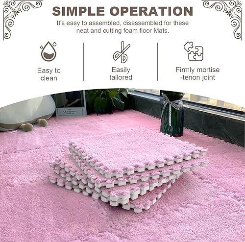 Miniatura 4 de 16 alfombrillas modulares de espuma EVA suave entrelazadas de 11.8 pulgadas de grosor de 11.8 pulgadas de grosor, azulejos de alfombra de caravana