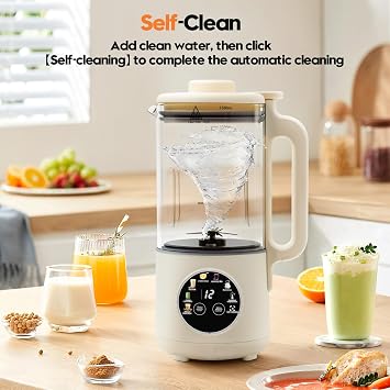 8-in-1 Nut Milk Maker, 50oz Glass Soy Almond Oat Milk Machine with 20-Blades, Delay Start, Constant Temperature, Self-Cleaning, Overheat Protection, Recipe Included
