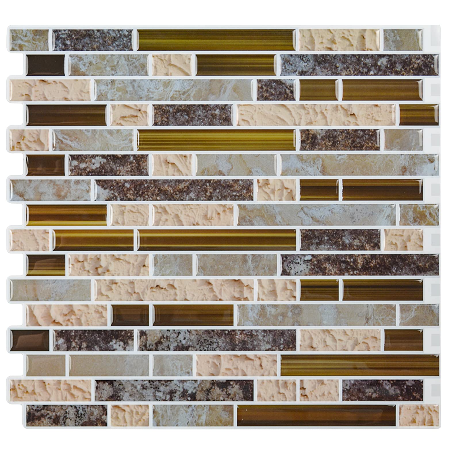 Miscasa Peel and Stick Tile Backsplash, Self Adhesive Tile Stickers for Kitchen Backsplash (10 Sheets)