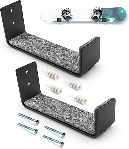 Alpinista Exhibición de montaje en pared para snowboard, de aluminio sólido para el hogar y el garaje, almacenamiento de snowboard y tabla de surf