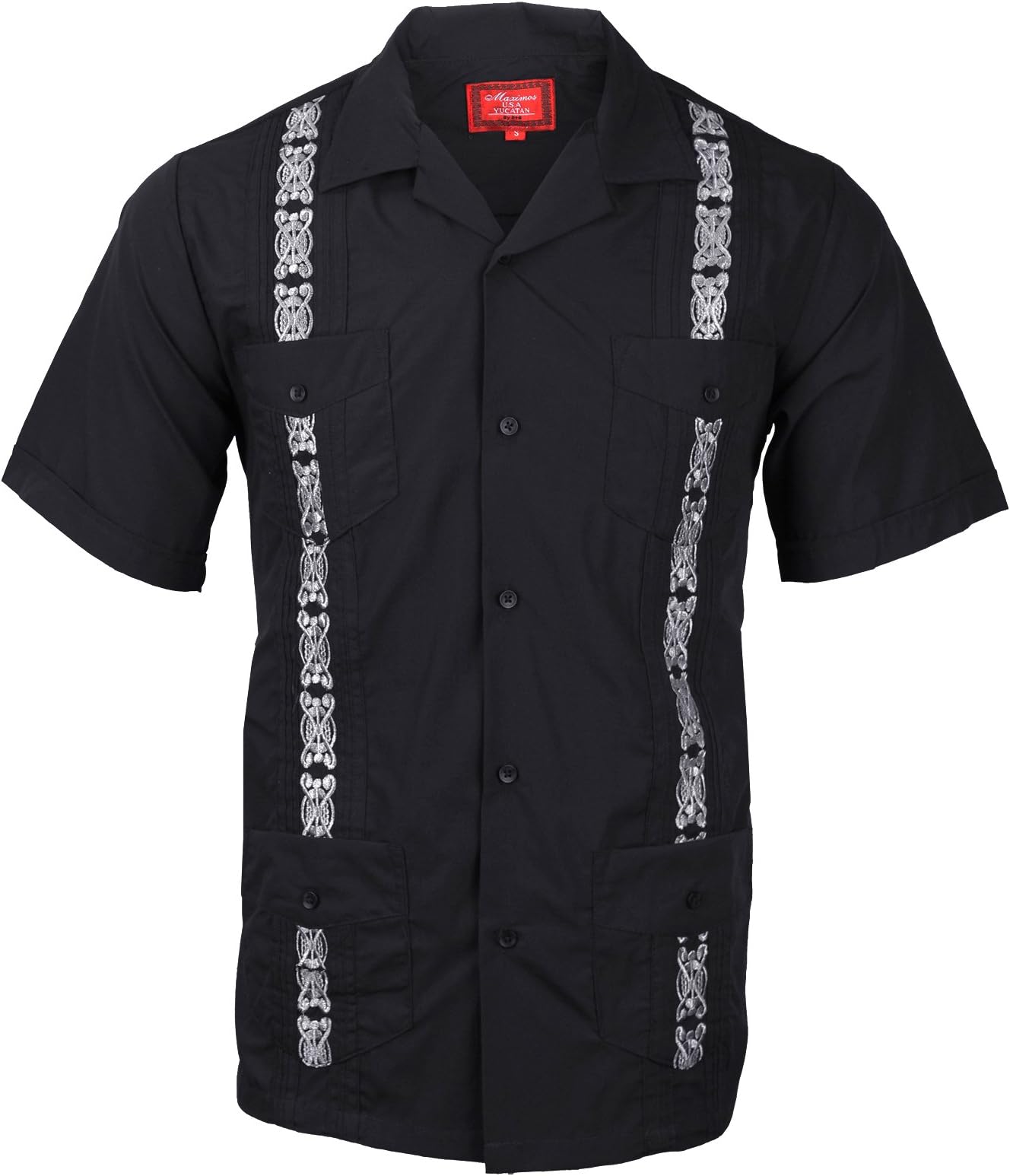 vkwear Guayabera Men's Cuban Beach Wedding Short Sleeve Button-up Casual Dress Shirt