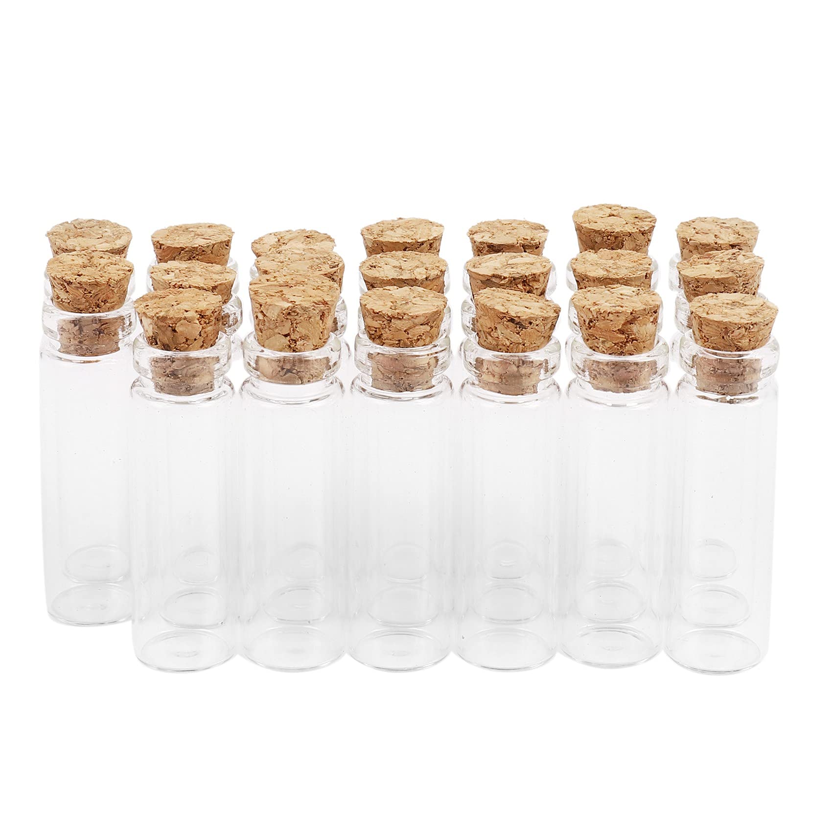 CTRLZS 20Pcs 11X32Mm Tiny Mini Empty Clear Cork Glass Bottles Vials 2Ml