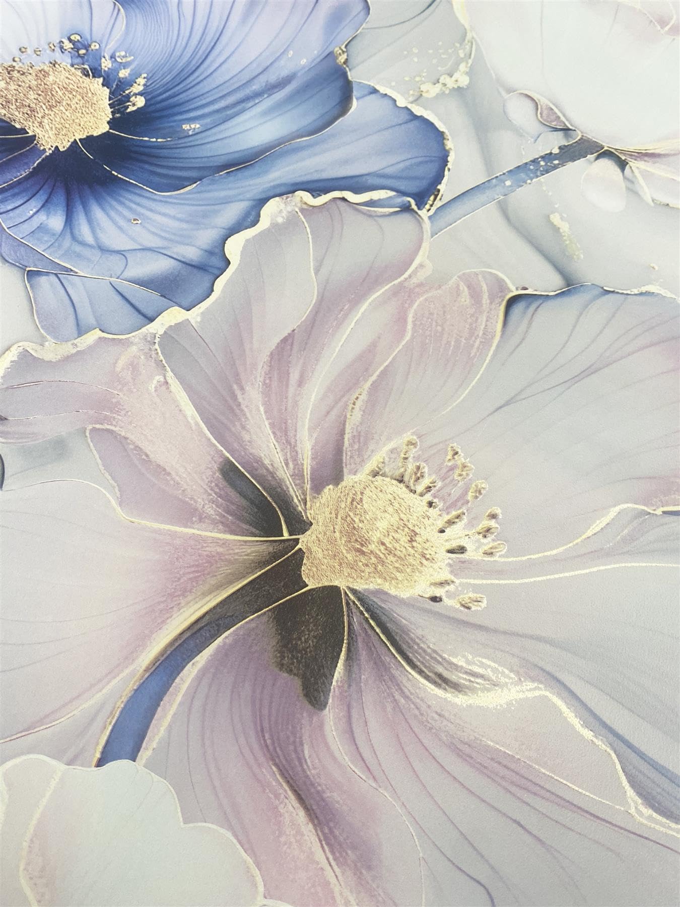 Grey Gold Floral Wallpaper Bliss Heavyweight Modern Paste The Paper Muriva