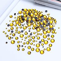 Vista 2 de 6400 diamantes de imitación termoadhesivos de cristal, diamantes de imitación de topacio con parte trasera plana para manualidades, ropa, piedras