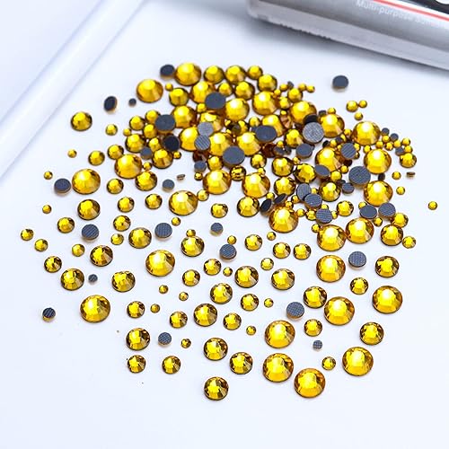 Miniatura 2 de 6400 diamantes de imitación termoadhesivos de vidrio, diamantes de imitación de peridoto con parte trasera plana para manualidades, ropa, piedras