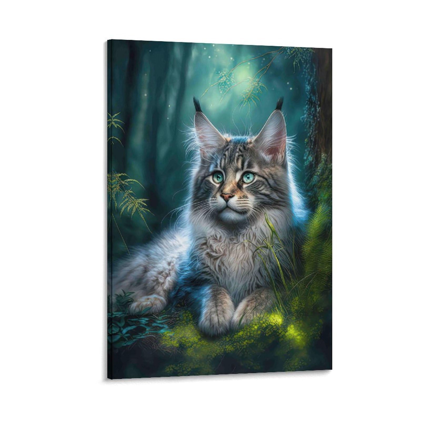 DHBANEIOK Fantasy Cat Portrait_1 Wall Decor Poster Canvas Prints Picture Modern Wall Art Picture Wall Hanging for Bathroom Wall Decor 24x36inch(60x90cm)