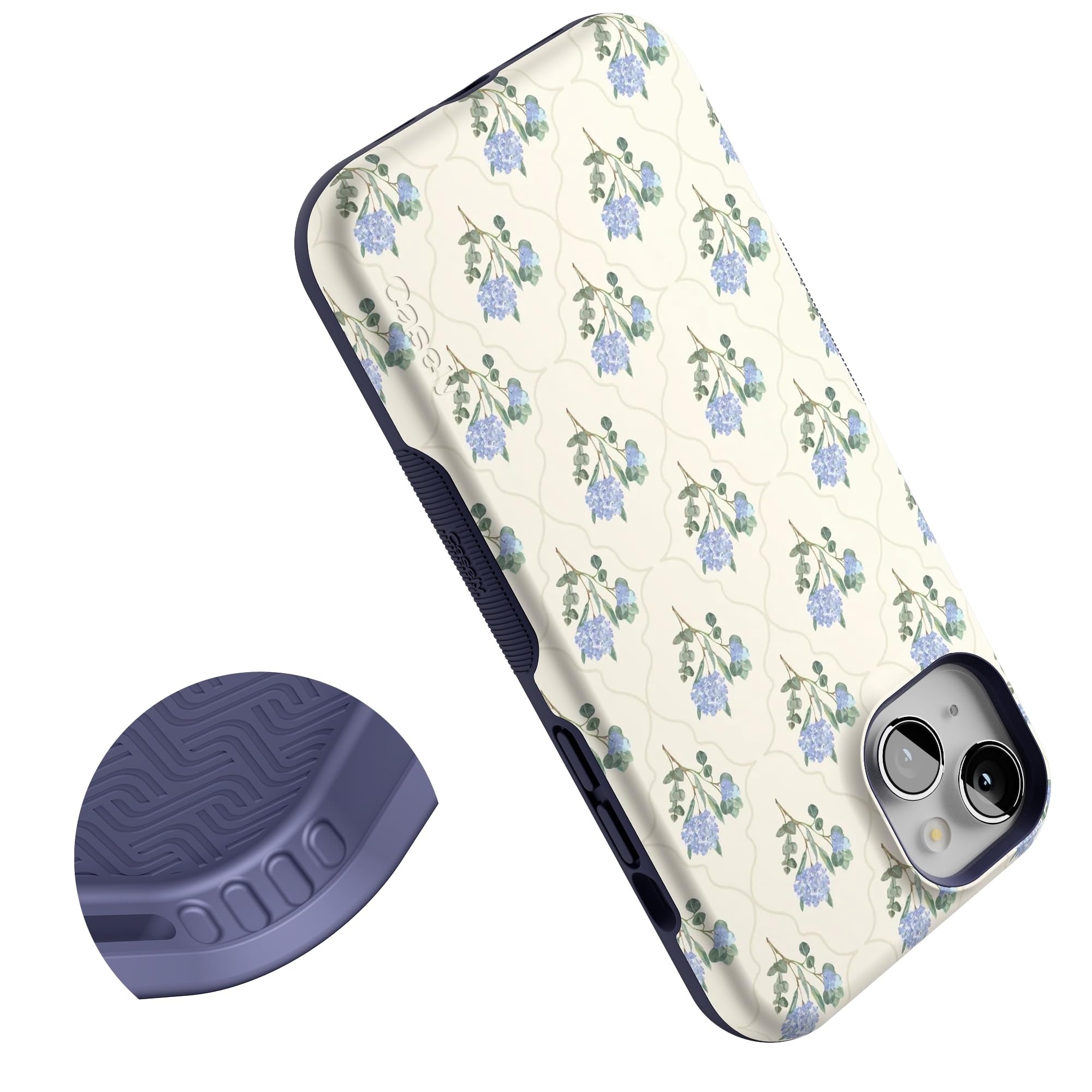 Amazon.com: Casely iPhone 15 Case | Vintage Garden | Blue