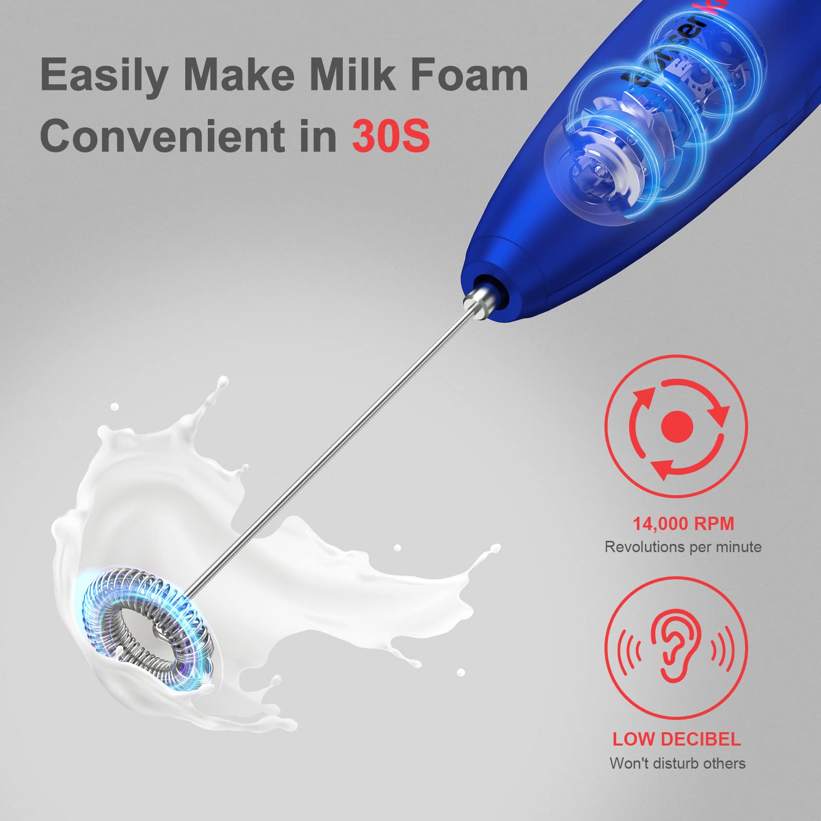 Bonsenkitchen Electric Milk Frother, Automatic Foam Maker for Coffee, Lattes, Cappuccino, Hot Chocolate, Perfect Gift for Coffee Lovers