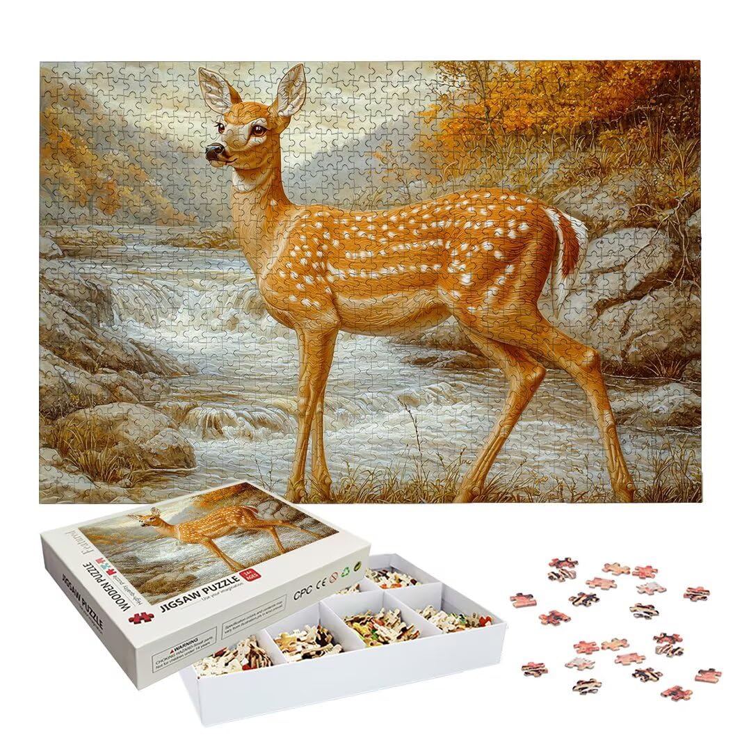 Puzzle dla dorosłych, 1500 sztuk, puzzle z jeleniem dla dorosłych, prezenty