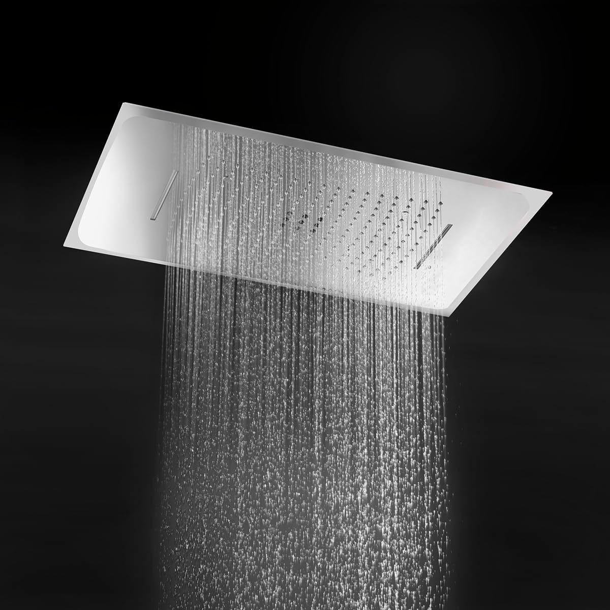 IMEX - Rociador Ducha Efecto Lluvia 59x48cm + Premarco Cromado | Rociador Rectangular Extraplano y Antical con 3 vías | Fabricado de Acero Inoxidable S.304 | Recambio Original IMEX