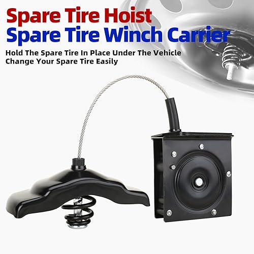 Miniatura 4 de MITZONE Porta-cabrestante de neumático de repuesto compatible con Dodge Ram 1500 2002-2005 2003-2012 Dodge Ram 2500 Ram 3500 Reemplazar 924-538