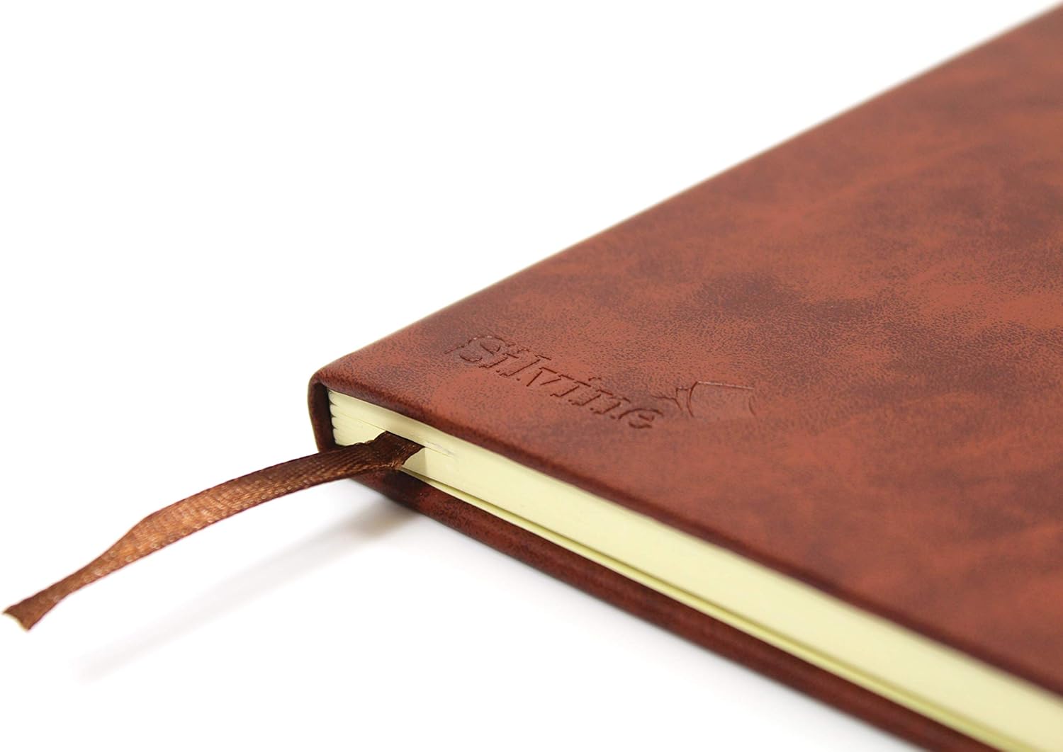 Silvine Executive Soft Feel Notebook Ruled with Marker Ribbon 160pp 90gsm A4 Tan Ref 198TN