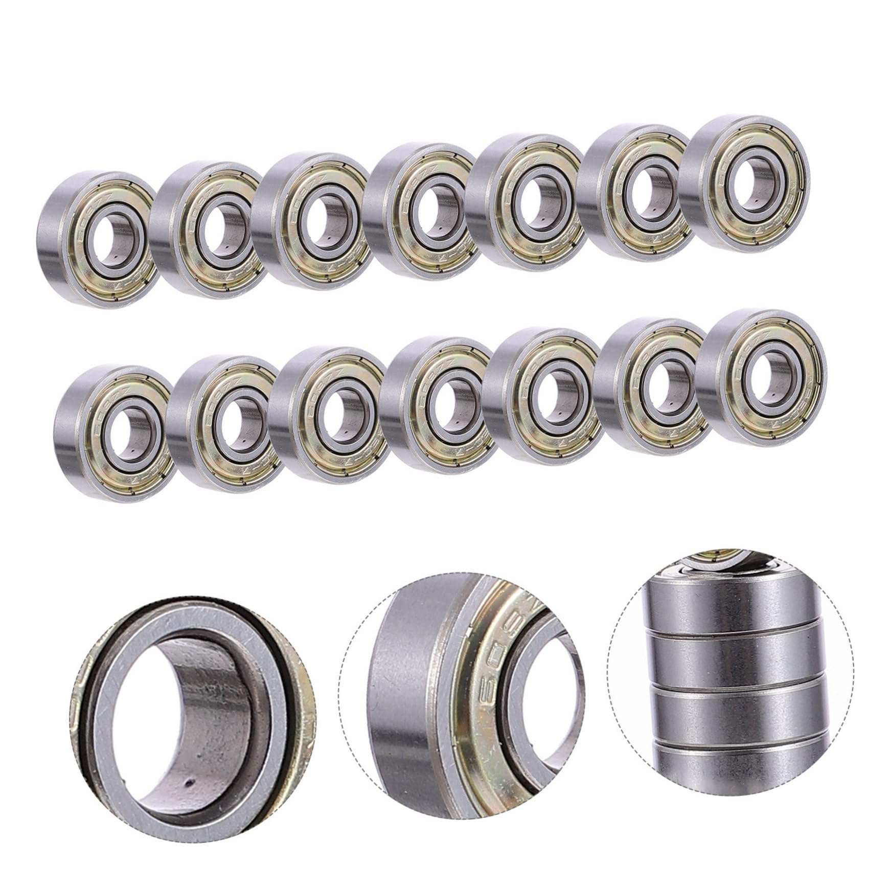 Happyyami Cuscinetto Ruota Ruote per Pattini A Rotelle Pneumatico Solido Scooter Skate Roller Accessori per Cuscinetti Accessori per Pattini Acciaio Inossidabile Silver