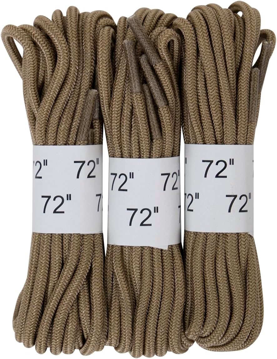 72 Inch Boot Laces - HeavyโDuty Replacement Shoelaces for Work & Duty Boots, Durable Construction, 3 Pack
