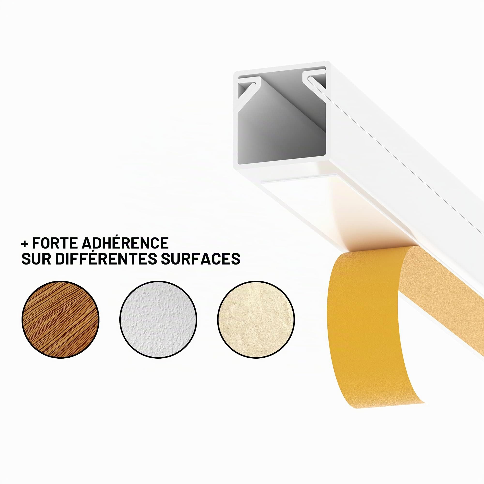 Cilson - Goulotte autocollante - 2,5 x 1,6 x 100 cm - 10 m/10 x 1 m - Blanc - Avec bande adhésive - Différentes tailles
