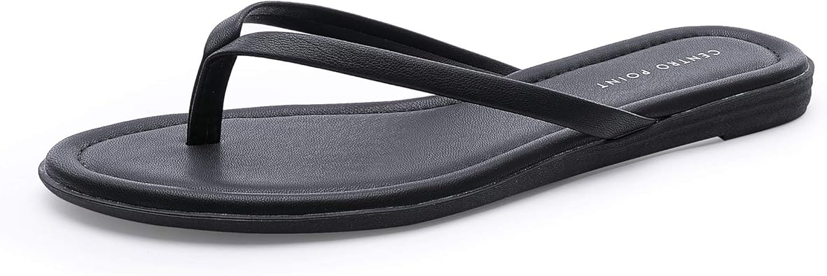 flat leather flip flops