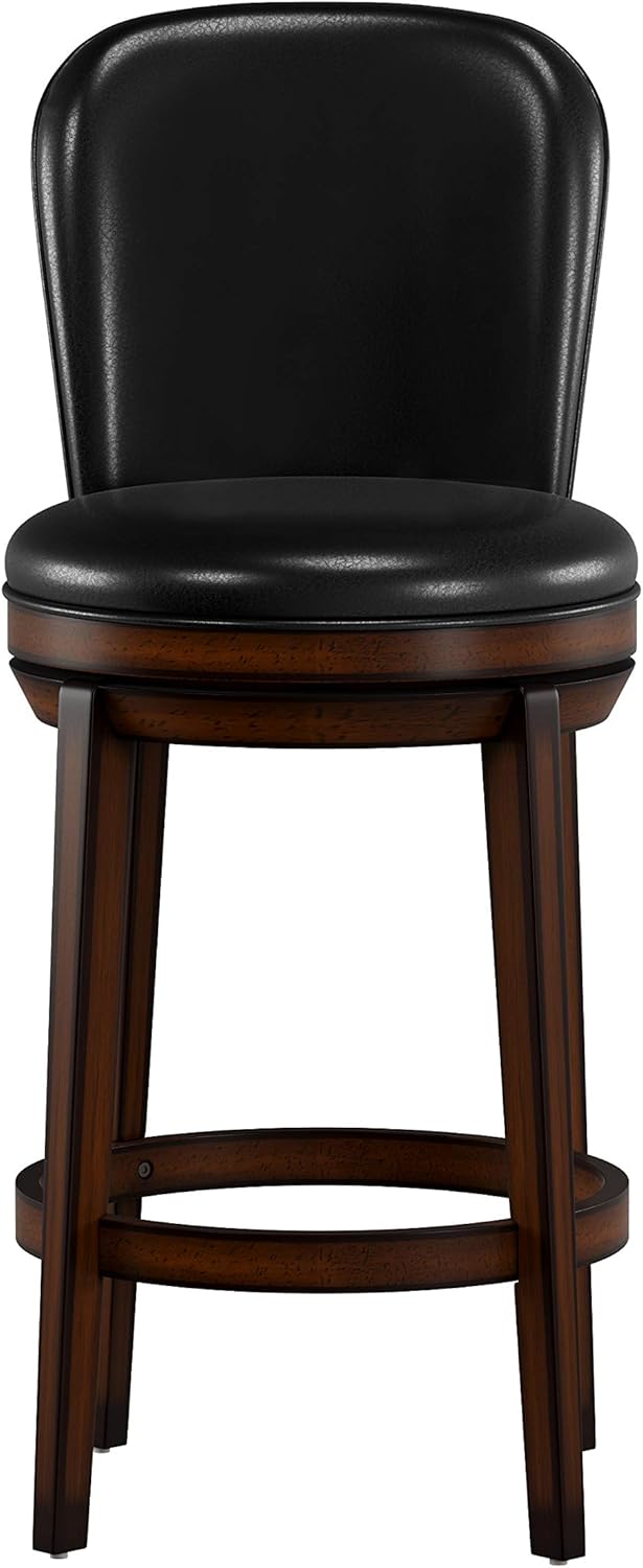 Hillsdale Victoria Wood Bar Height Swivel Stool, Dark Chestnut