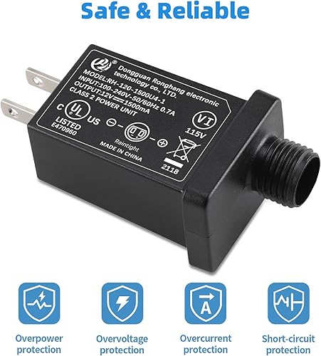 Miniatura 2 de Adaptador inflable de repuesto para patio, transformador de 1.5 A, enchufe de EE. UU. para Halloween, Navidad, Acción de Gracias, fuente de