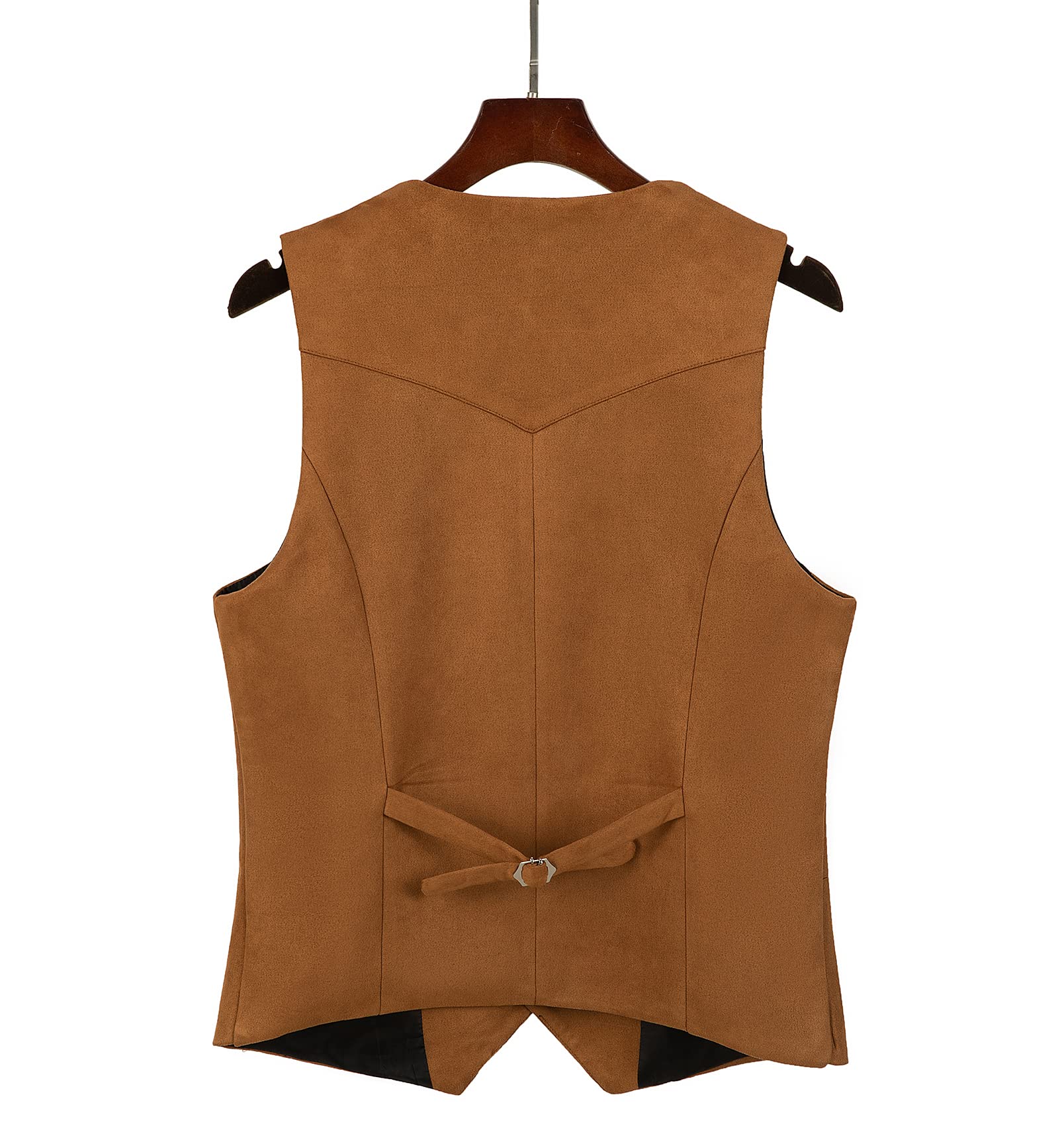 Tuikayoo Gilet de costume en daim pour homme, style cowboy, Western, coupe normale