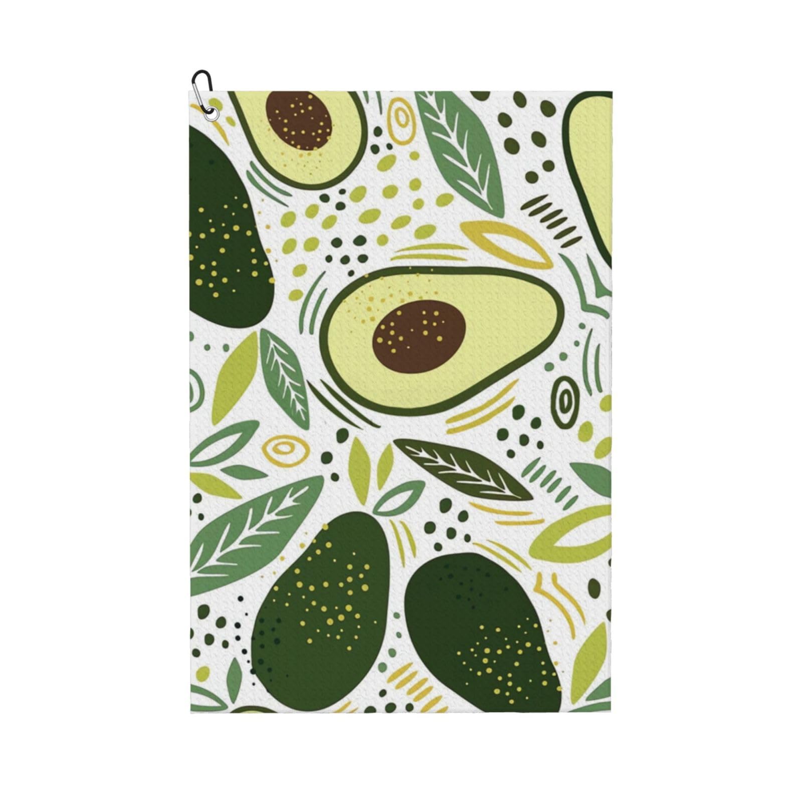 Hnnkloy Avocado, 16x24 in Portable Waffle Golf Towels with Carabiner Clip for Golf Bag