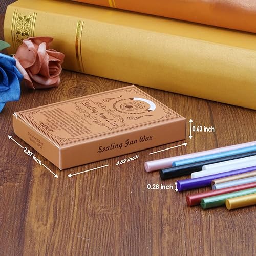 Miniatura 2 de Wasole - Kit de sellado de cera, 20 varillas de cera de sellado morado perla con 1 juego de pistola de pegamento para sello de cera, ideal para