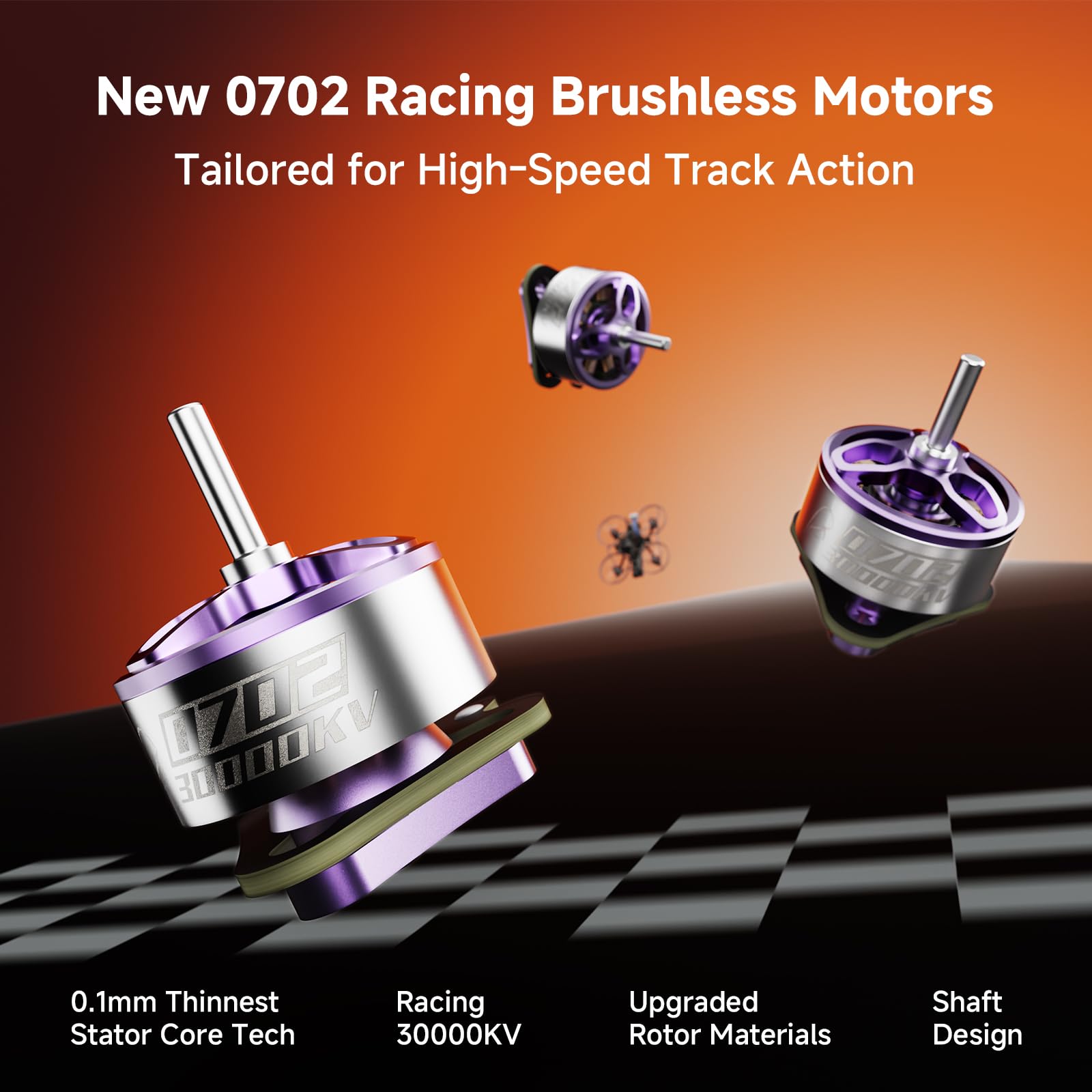 BETAFPV 4pcs 0702 30000KV Brushless Motor for 65mm 1S FPV Racing Drone | FPV Brushless Motor, Compatible for Matrix G4 5IN1 II Flight Controller, Air65 II FPV Drone