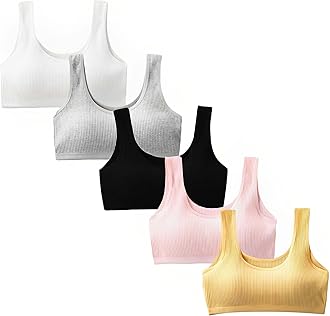 Bras for Girls Training Cotton Bras Wireless Light Padded Sports Bra 8-16 Years Girl's