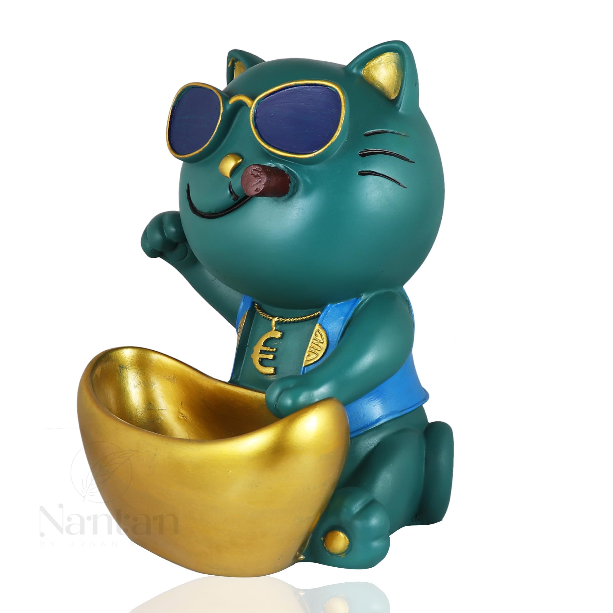 nantan Modern Cat Showpiece Cum Storage Box Resin Key Holder Desk Organizer Home Decor|Diwali Gifts for Family and Friends 4