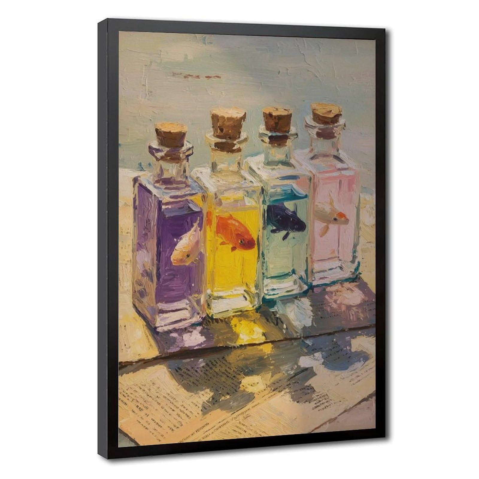 Flamint Colorful Oil Painting Print Canvas Poster for Dorm Room Decor Gift