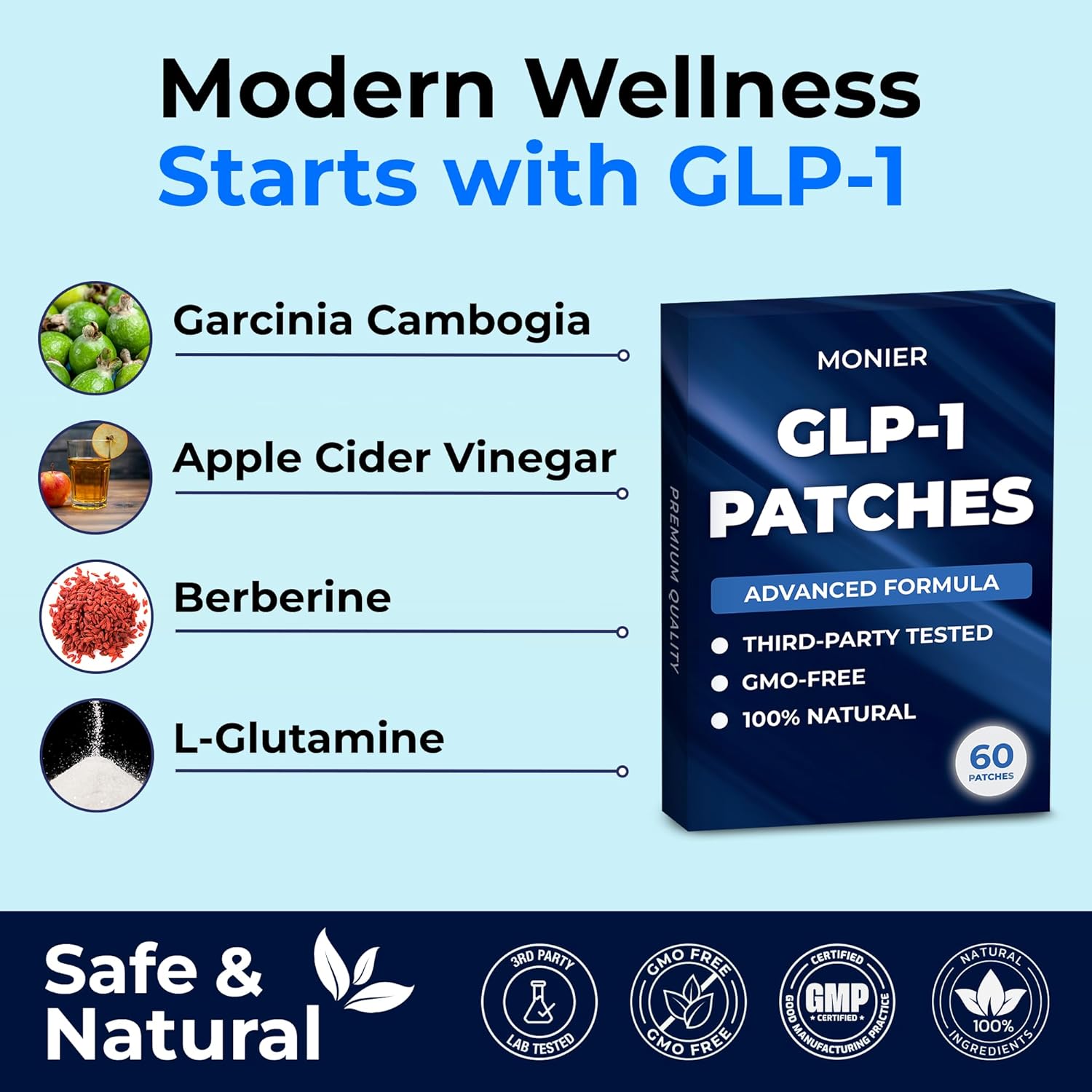 Monier Glp-1 Patches For Women &Amp; Men | Glp1 Patch With Berbe...