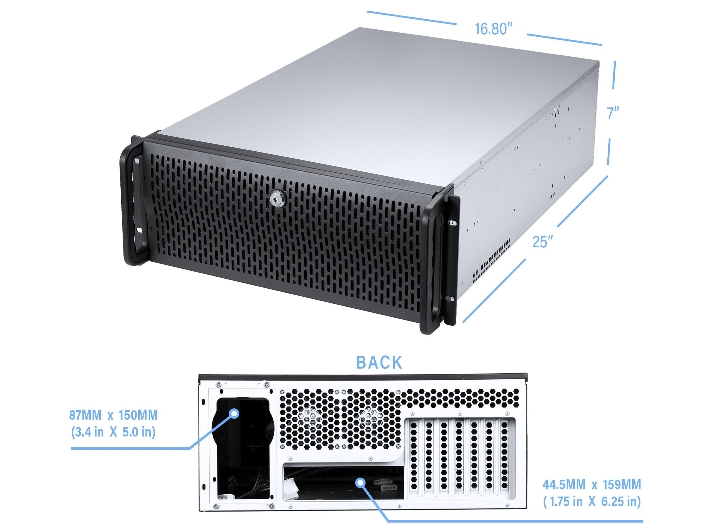 Rosewill Chasis de Servidor 4U Sudokoo Edition con 6 Ventiladores Sudokoo SK120 PWM de Alto Flujo de Aire | 15 bahías de Disco Duro de 3.5 | Compatible con E-ATX | 2 USB 3.0 | Cerradura y Llave del