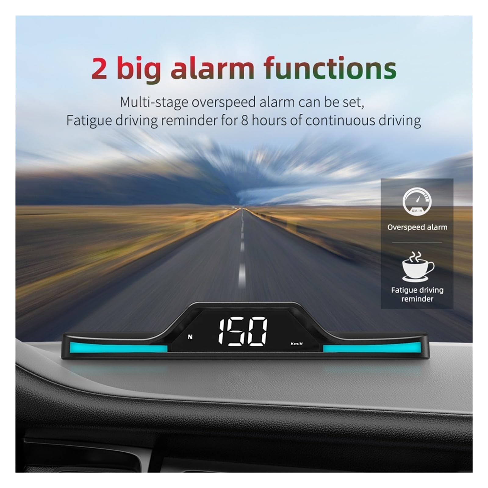 Elektroniczny Wyświetlacz Head Up Wyświetlacz LED Samochodowy Czujnik Prędkości GPS Alarm Bezpieczeństwa Cyfrowy Licznik Prędkości I Przebiegu Inteligentny Wyświetlacz Head Up Przyrząd Wielofunkcyjny