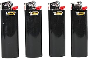 Lot of 4 Bic Ebony Jet Black Full Size Lighters