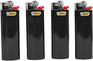 Lot of 4 Bic Ebony Jet Black Full Size Lighters New