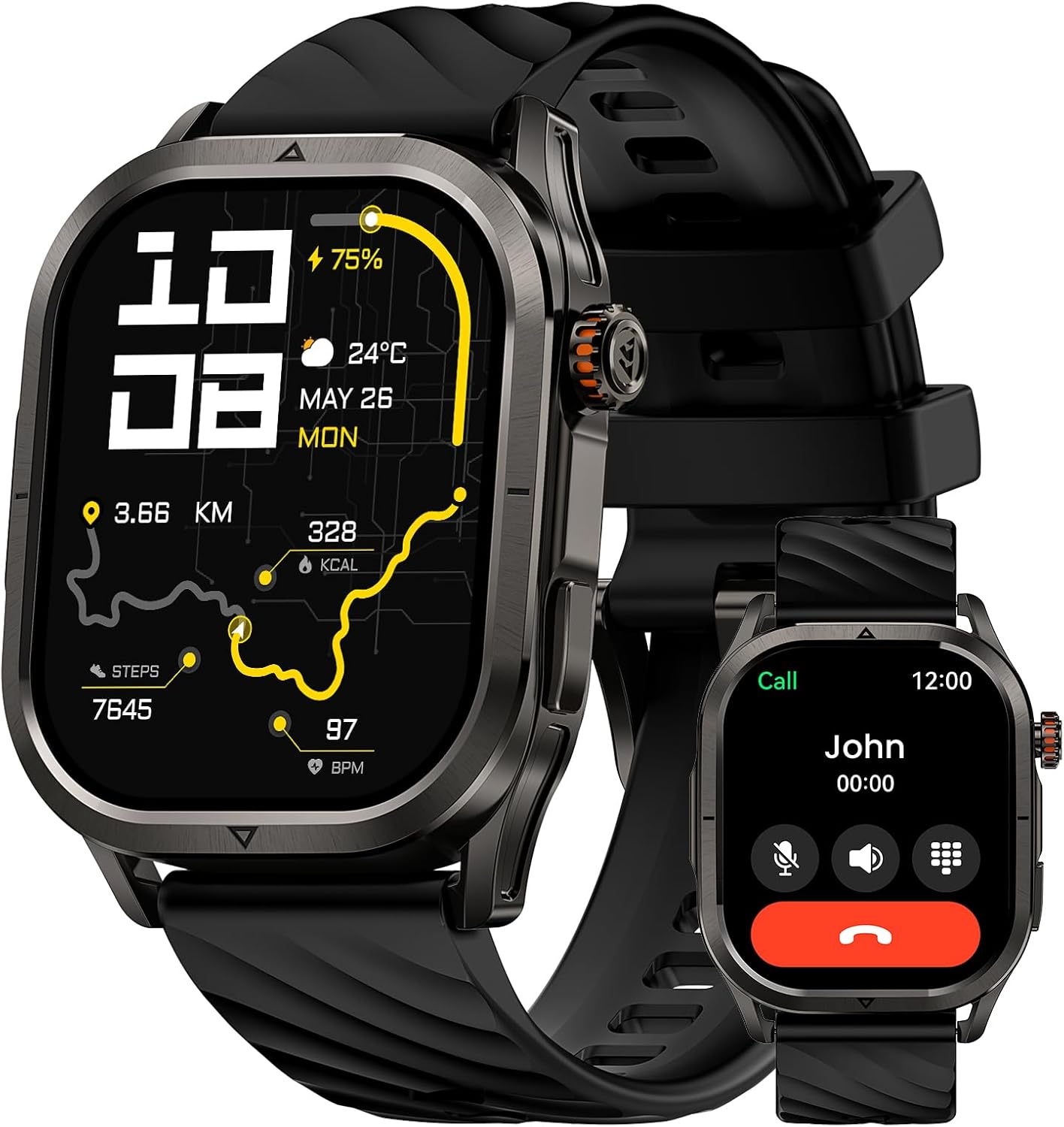 KOSPET Magic P10 Smart Watch with GPS & Compass, Stainless Steel Body, 50-Day Battery, 1.96" AMOLED, 5ATM Waterproof, Compatible for Android & iOS