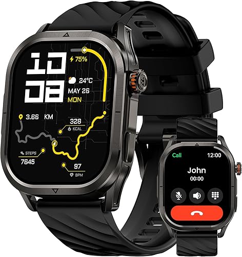 KOSPET Magic P10 - Reloj inteligente con GPS y brújula, cuerpo de acero inoxidable, batería de 50 días, AMOLED de 1.96 pulgadas, resistente al agua