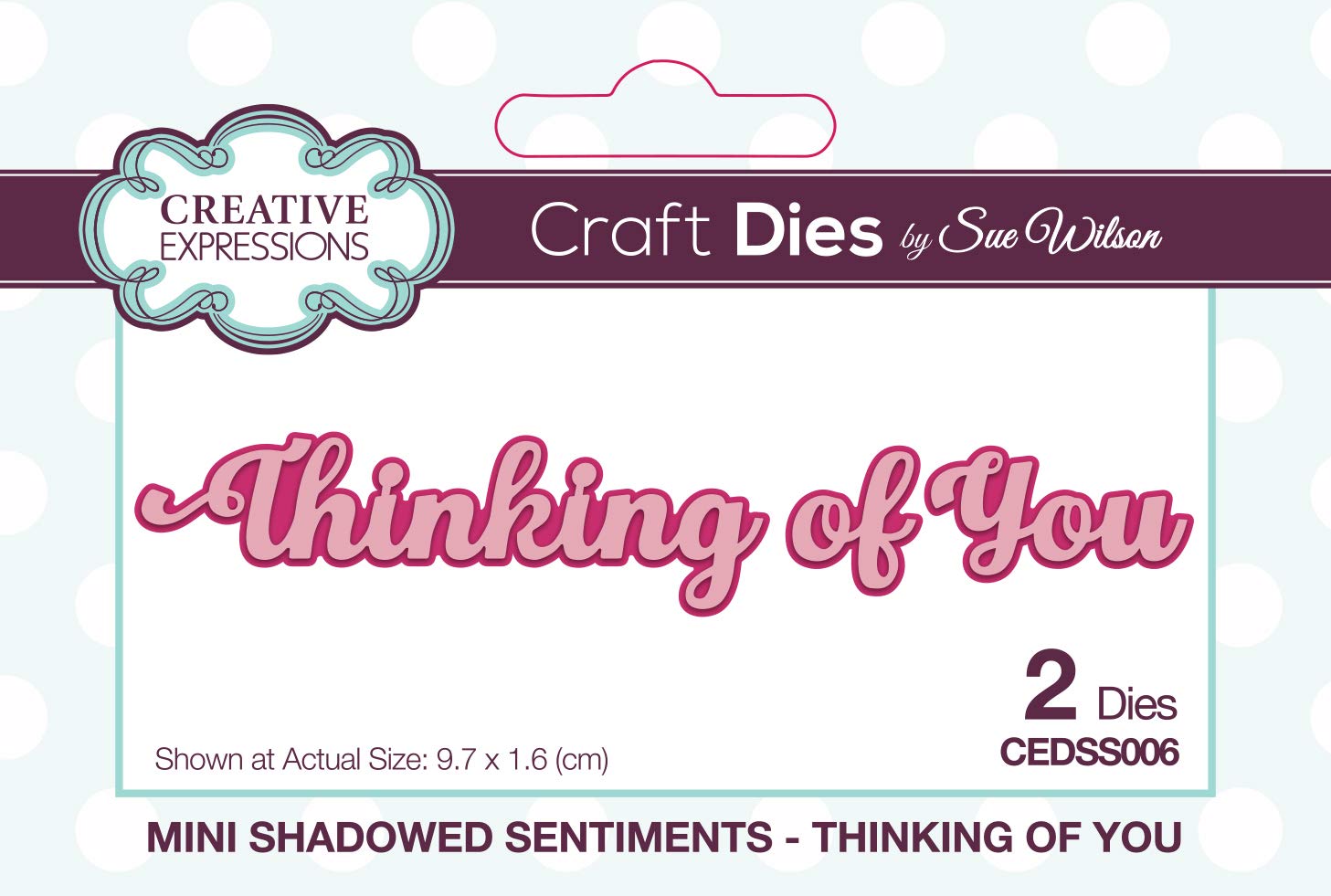 Creative Expressions Craft Dies by Sue Wilson-Mini Shadowed Sentiment-Thinking of You