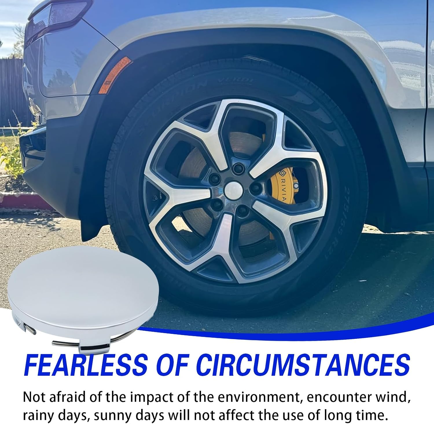 ijuicy 4 PCS Car Wheel Center Hub Caps, ABS Rust-Proof Center Caps for Rims, 2.36" OD 2.2" ID Tight Fitting Snap-on Wheel Hub Modified Dust Protection Cover, Universal for Most Cars (Silver)