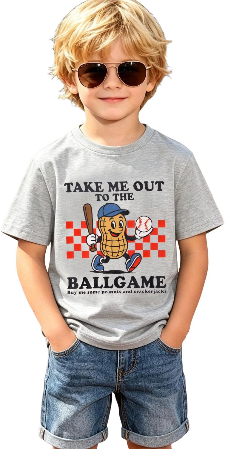 SOFEON Toddler Boys Girls Baseball Shirts Take Me Out to The Ballgame T-Shirt Kids Funny Game Day Tees Baseball Lover Tops