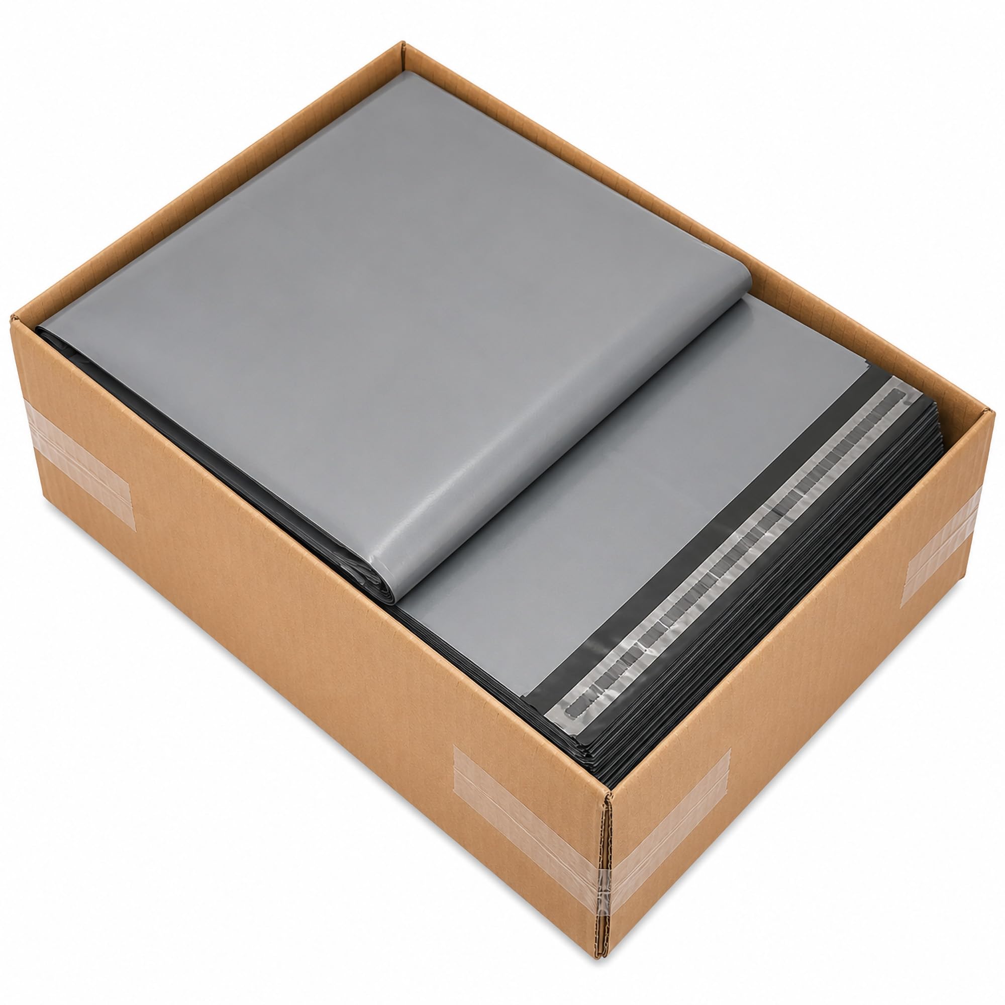 On1shelf Buste postali grigie – 60 (mu) spessore – durevoli e impermeabili, Grigio, 61x91 CM, Borse di spedizione