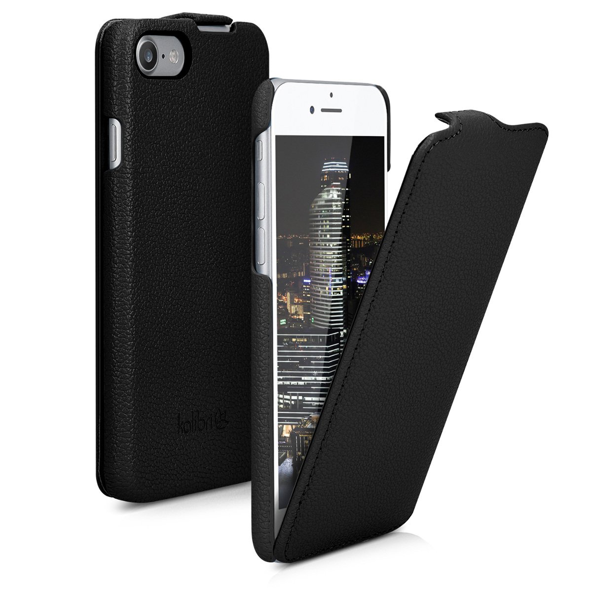 Verco Flip Cover per iPhone SE 2, iPhone 8 Custodia verticale Flip Case compatibile con Apple iPhone 7/8 / SE 2020 (4.7 pollice), Nero