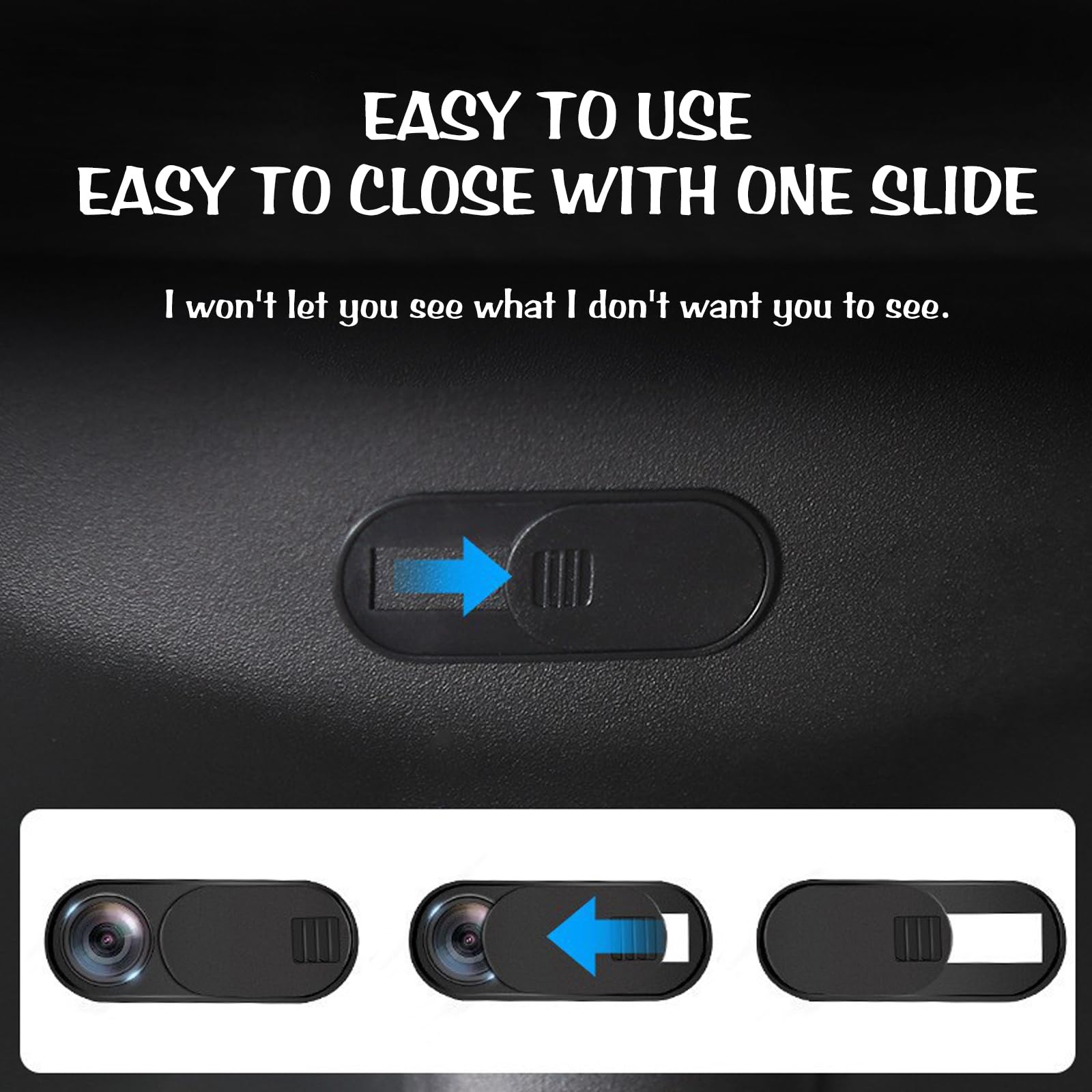 4pcs Webcam Cover cursore Cover Cover per Computer Portatile Cover applicabile al Notebook e Telefono Cellulare Cover per Tesla Model 3/Y (Nero)