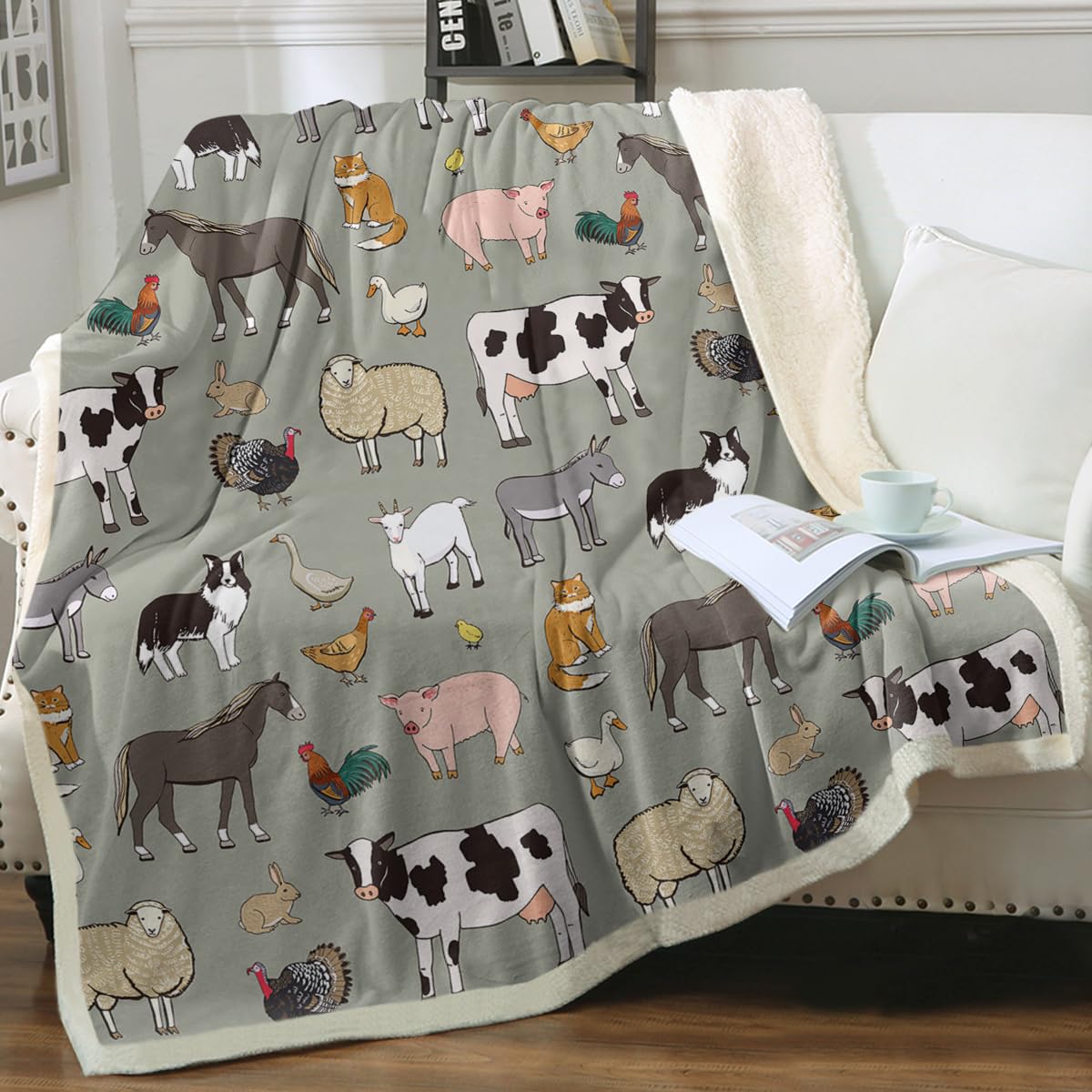 Sleepwish Llama Sherpa Fleece Blanket - 30x40 Inches, Reversible Plush Fuzzy Blanket, Watercolor Design - View #5
