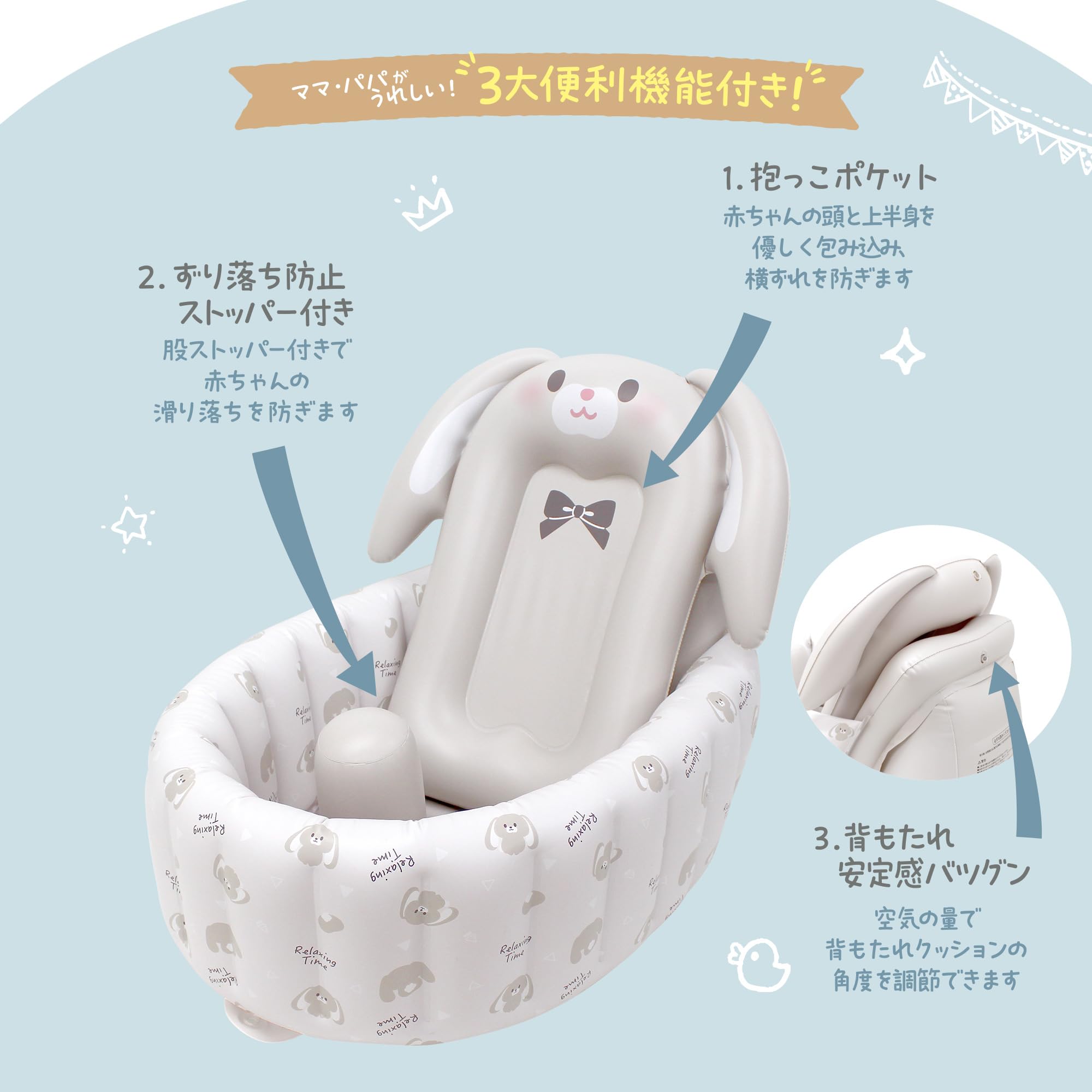 Amazon.co.jp: 永和 5WAYベビーバス 股ストッパー 0～12ヶ月