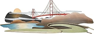 Touch of Class Frisco Bay Golden Gate Bridge at Sunset Metal Wall Sculpture | Scenic Art